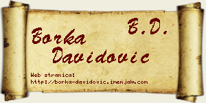 Borka Davidović vizit kartica